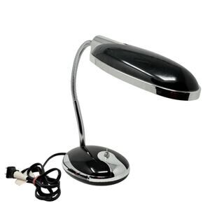 Vintage Lamp Lite Source 24-in Adjustable Chrome Desk Lamp with Plastic Shade